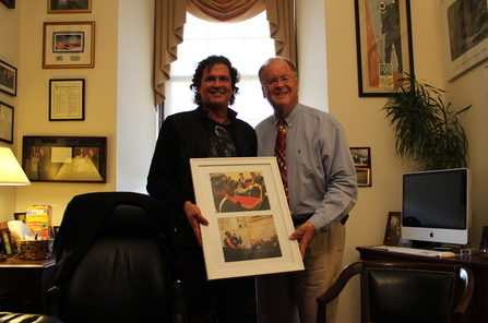 Photo Courtesy of the Offices of Congressman Sam Farr (from left to right): Carlos Vives and Congressman Sam Farr, California, in Washington D.C.